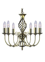 Searchlight Zanzibar Ceiling 6 Light - Antique Brass