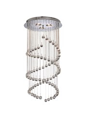 Searchlight Hallway 5 Light Double Fitting - Chrome With Crystal Balls - 80Cm Searchlight Hallway 5 Light Double Fitting - Chrome With Crystal Balls - 80Cm
