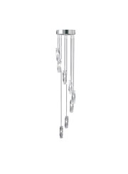 Searchlight Sculptured 8 Ice Chrome Dingle Dangle Ceiling Pendant-Crystal Glass Searchlight Sculptured 8 Ice Chrome Dingle Dangle Ceiling Pendant-Crystal Glass