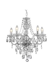 Searchlight Marie Therese  5 Light Chandelier - Chrome - Crsytal Searchlight Marie Therese  5 Light Chandelier - Chrome - Crsytal