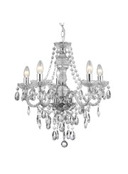 Searchlight Marie Therese  5 Light Chandelier - Chrome - Crsytal