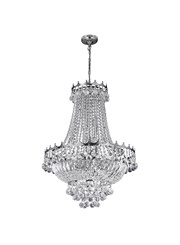 Searchlight Versailles 9 Light Clear Crystal Chandelier - Chrome - 52Cm Dia