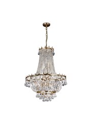Searchlight Versailles 9 Light Clear Crystal Chandelier - Gold - 52Cm Dia Searchlight Versailles 9 Light Clear Crystal Chandelier - Gold - 52Cm Dia