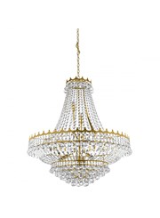 Searchlight Versailles 13 Light Clear Crystal Chandelier - Gold - 82Cm Dia Searchlight Versailles 13 Light Clear Crystal Chandelier - Gold - 82Cm Dia