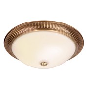 Endon Brahm Flush Ceiling Light - Antique Brass