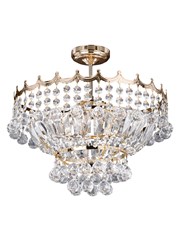 Searchlight Versailles Semi-Flush 5 Light - Gold - Crystal Trim Searchlight Versailles Semi-Flush 5 Light - Gold - Crystal Trim
