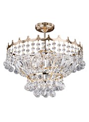 Searchlight Versailles Semi-Flush 5 Light - Gold - Crystal Trim