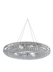 Searchlight Vesuvius 24  Light Oval Crystal Chandelier - Chrome & Crystal Searchlight Vesuvius 24  Light Oval Crystal Chandelier - Chrome & Crystal