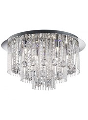 Searchlight Beatrix Blue Led Flush Ceiling Light - Chrome - Crystal Drops Searchlight Beatrix Blue Led Flush Ceiling Light - Chrome - Crystal Drops