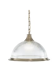 Searchlight American Diner Pendant Light - Antique Brass - Clear Glass Searchlight American Diner Pendant Light - Antique Brass - Clear Glass