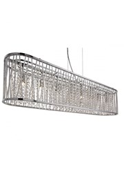 Searchlight Elise 8  Light Oval Ceiling Pendant - Chrome - Clear Crystal Drops Searchlight Elise 8  Light Oval Ceiling Pendant - Chrome - Clear Crystal Drops