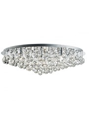 Searchlight Hanna Round 8 Light Ceiling Fitting - Chrome - Crystal Drops Searchlight Hanna Round 8 Light Ceiling Fitting - Chrome - Crystal Drops