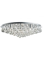 Searchlight Hanna Round 8 Light Ceiling Fitting - Chrome - Crystal Drops