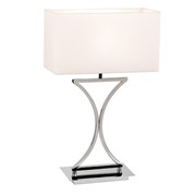 Endon Epalle Table Lamp - Chrome Plate - White Cotton Shade