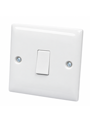 Convex Slim 10AX 1G 2W Switch Plate White