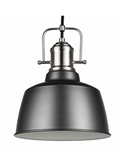 Bodmin Large Industrial Dome Pendant Gun Metal Pewter Adjustable Ceiling Light