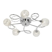 Endon Aherne Semi Flush Ceiling Light - Chrome With Mesh & Clear Beads - 5 Light Endon Aherne Semi Flush Ceiling Light - Chrome With Mesh & Clear Beads - 5 Light