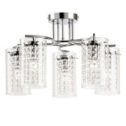 Endon Alda Semi Flush Ceiling Light - Chrome & Beaded Droplets - 5 Light Endon Alda Semi Flush Ceiling Light - Chrome & Beaded Droplets - 5 Light