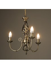 Kingswood Barley Twist Traditional Semi Flush Pendant - 3 Light Kingswood Barley Twist Traditional Semi Flush Pendant - 3 Light
