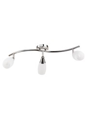 Swirl 3-Light Modern Ceiling Spotlight Bar - Satin Silver Swirl 3-Light Modern Ceiling Spotlight Bar - Satin Silver
