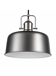 Bodmin Large Industrial Dome Pendant Gun Metal Pewter Adjustable Ceiling Light