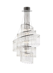 Endon Camille Chrome Chandelier with Glass Drops - 24 Light