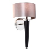 Endon Corvina Wall Light - Walnut Effect Wood - Mink Shade