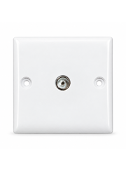 Convex Slim White 1G TV Socket