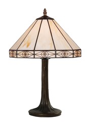 Portland Modern Tiffany Style Cream Stained Glass Table Lamp