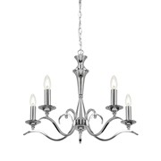 Endon Kora Chandelier Pendant - Chrome - 5 Light