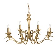 Endon Kora Chandelier Pendant - Antique Brass - 8 Light