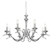 Endon Kora Chandelier Pendant - Chrome - 8 Light Endon Kora Chandelier Pendant - Chrome - 8 Light