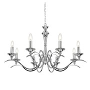 Endon Kora Chandelier Pendant - Chrome - 8 Light