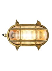 Elipta Clyde Oval Bulkhead - Solid Brass c/w Winguts