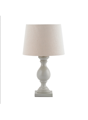 Endon Marsham Wooden Table Lamp with Ivory Linen Shade