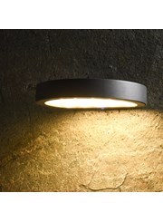 Patilo Solar Rechargeable Outdoor Disc Wall Light - Black Patilo Solar Rechargeable Outdoor Disc Wall Light - Black