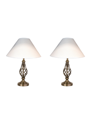Kingswood Barley Twist Antique Brass Table Lamps (Pair)