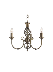 Searchlight Zanzibar Ceiling 3 Light - Antique Brass Searchlight Zanzibar Ceiling 3 Light - Antique Brass