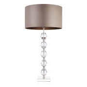 Endon Verdone Modern Table Lamp - Clear Crystal Glass - Taupe Shade