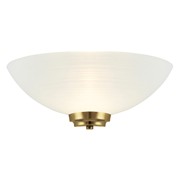 Endon Welles Wall Light -Antique Brass - White Line Painted Glass