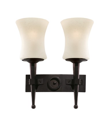 Searchlight Cartwheel Scavo Wall Light - Matt Black Wrought Iron Effect