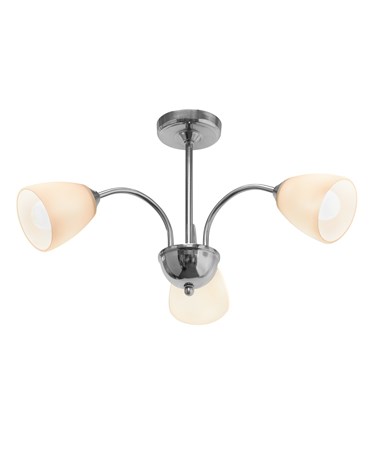 Caprice 3 Light Semi Flush Ceiling Light with Opal Glass Shades