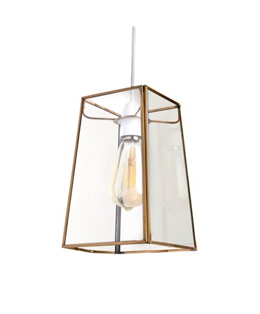 Beaumont Clear Glass Ceiling Pendant Shade - Antique Brass