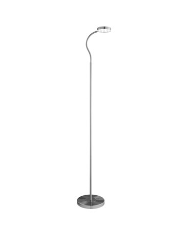 Searchlight Adjustable Led Round Flexi-Head Floor Lamp - Satin Silver