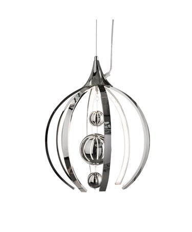 Modern Chrome LED Ceiling Pendant Light Fixture - 3 Baubles