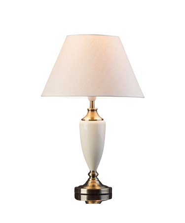 Malham Antique Brass & Cream Large Table Lamp