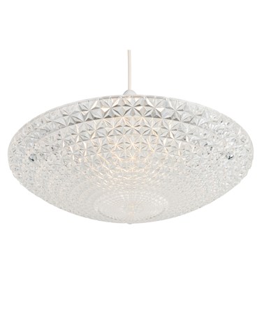 Crystal Ceiling Uplighter - Non Electric Pendant Shade - Easy Fit Light - Glass