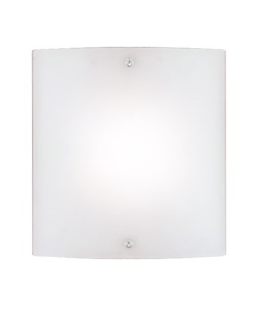 Searchlight Curved Square Wall Light - Frosted Glass - Chrome Trim - Medium