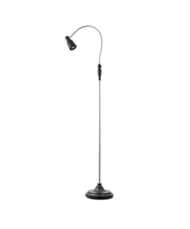 Heavyweight Modern Black Chrome Reading Floor Lamp with LED Daylight Bulb
