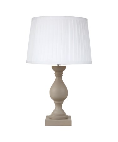 Fengate Stone Effect Table Lamp with Ivory Pleat Shade